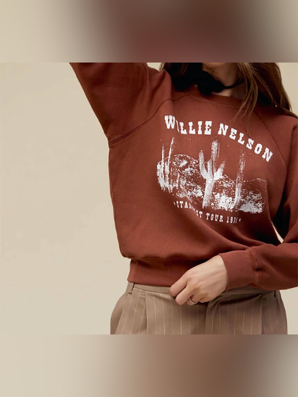 Daydreamer Rust Brown 'Willie Nelson' Crewneck Sweatshirt